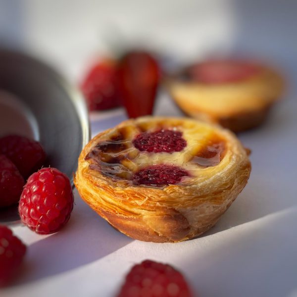Pastéis de nata aux framboises